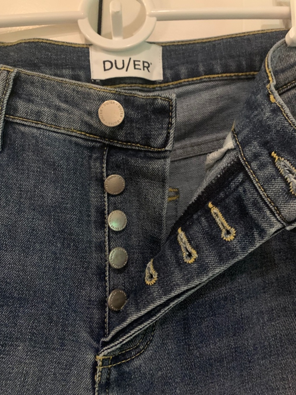 DU/ER Jeans Womens 28x27 Straight Leg High Rise Button Fly jeans